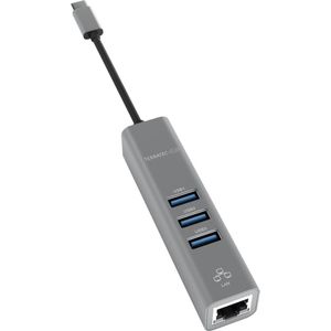Terratec Verbind C2 (USB C), Docking station + USB-hub, Zilver