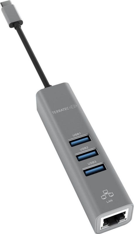 Terratec Connect C2 - USB-C Gigabit Ethernet Adapter - 3 Poort USB 3.0