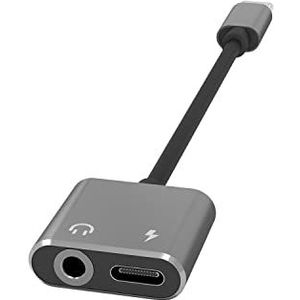 TerraTec Connect C100 USB Type-C adapter naar USB Type-C en 3,5 mm aansluiting, 272978, grijs