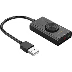 TERRATEC AUREON Externe geluidskaart USB 5.1 2-in-1 met volumeregeling en plug-and-play volumeregeling voor pc, laptop, tablet, MacBook