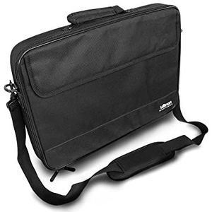 ultron Case Plus compacte laptoptas, schoudertas/draagtas met vakken voor het opbergen van accessoires, voor laptops tot 17 inch (42 cm), zwart, 1 stuk