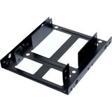Ultron - SSD Inbouwframe - Zwart - Metaal - Voor 2x 2,5" in 3,5" Sleuf