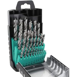 ENT - 09225 - 25-Delige HSS Houtborenset - 1-13 mm - Centreerpunt en Voorsnijder