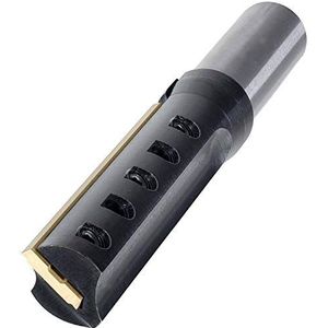 ENT 20046 Eénsnedige groeffrees met keermes, Hardmetaal, Schachtdoormeter (C) 8 mm, Freesdoormeter (A) 16 mm, Nuttige lengte (B) 30 mm, éénsnedig Z1, (GL) 74 mm. Deze frees is ook geschikt om in te boren.