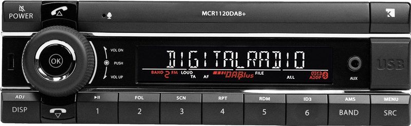 Kienzle MCR1120DAB+ - 1DIN Autoradio - DAB+ - FM - Bluetooth - Robuuste Radio