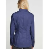 Seidensticker - Blouse - Donkerblauw - Katoen - Slim Fit