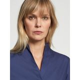 Seidensticker - Blouse - Donkerblauw - Katoen - Slim Fit