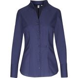 Seidensticker - Blouse - Donkerblauw - Katoen - Slim Fit