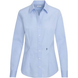 Dames - Blouse - Lichtblauw - 100% Katoen - Slim Fit