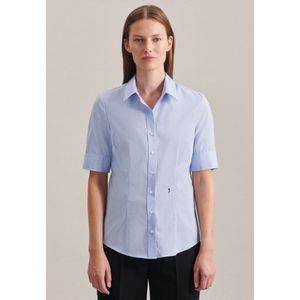 Seidensticker Damesblouse - hemdblouse - strijkvrij - slim fit - korte mouwen - uni - 100% katoen, lichtblauw (080614), 38