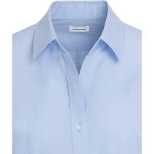 Seidensticker - Damesblouse - Lichtblauw - 100% Katoen - Slim Fit
