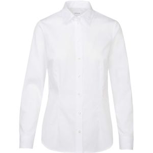 Seidensticker Damesblouse - City blouse - strijkvrij - hemdblousekraag - slim fit - lange mouwen - 100% katoen, wit (080635), 42
