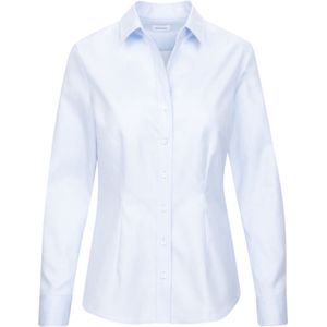 Seidensticker - Dames Hemdblouse - Lichtblauw - Slim Fit - Lange Mouwen