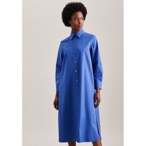 Seidensticker Dames regular fit blousejurk lange mouwen jurk, blauw, 34, blauw, 34