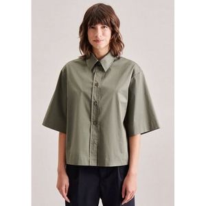 Seidensticker - Damesblouse - Wit - Katoen Polyamide Elastaan