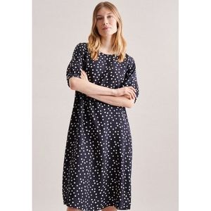 Seidensticker Dames regular fit blousejurk korte mouwen jurk, donkerblauw, 34, donkerblauw, 34