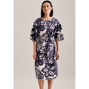 Seidensticker Dames Regular Fit Blousejurk Korte Mouw Jurk, Donkerblauw, 38, donkerblauw, 38