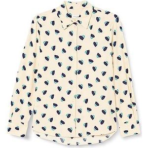 Seidensticker Damesblouse, modieuze blouse, regular fit, hemdblousekraag, lange mouwen, 100% viscose, turquoise, 34