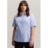 Seidensticker - Damesblouse - Lichtblauw - Strijkvrij - Korte Mouwen