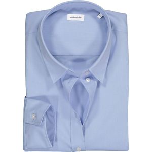 Seidensticker - Dames Blouse - Blauw - Korte Mouwen - Strijkvrij