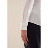 seidensticker dames bloes Bügelfreie, taillierte Hemdbluse für eine feminine Silhouette und optimalen Tragekomfort – Langarm – 100% Baumwolle, Wit (Wit 01), 40