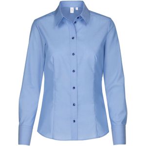 Seidensticker - Damesblouse - Blauw - 100% Katoen - Strijkvrij