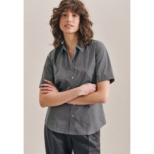 Seidensticker - Damesblouse - Wit - Strijkvrij - Korte Mouwen