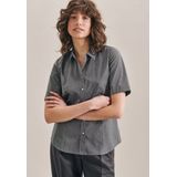 Seidensticker - Damesblouse - Grijs - Katoen - Strijkvrij