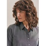 Seidensticker - Damesblouse - Grijs - Katoen - Strijkvrij