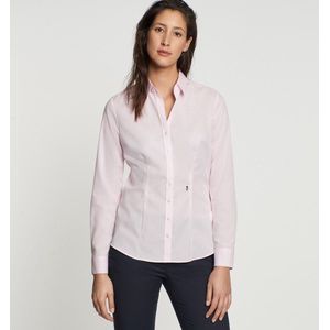 Seidensticker - Damesblouse - Roze - Slimfit - Lange Mouwen - 100% Katoen