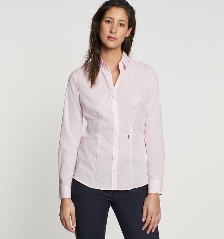 Seidensticker - Blouse - Roze - Slimfit - Strijkvrij