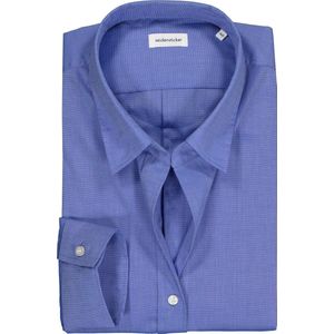 Seidensticker - Blouse - Blauw - Natuurlijke Materialen - Strijkvrij