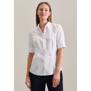 Seidensticker - Damesblouse - Wit - 100% Katoen - Slim Fit