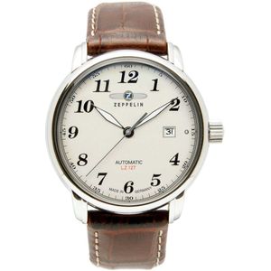 ZEPPELIN Automatikuhr »LZ 127 Graf Zeppelin«, Armbanduhr, Herrenuhr, Datum, Lederarmband, Made in Germany