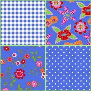 Bluuming Affairs - Bloemen Behang - Behangpapier - Blokjes - Kinderkamer - Blauw - 0,53 x 10,05 M.