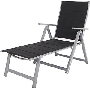 Chicreat 5 Positie Opvouwbare Lounger, Gewatteerde Textilene met Sneldrogend Schuim, 144x70x104cm