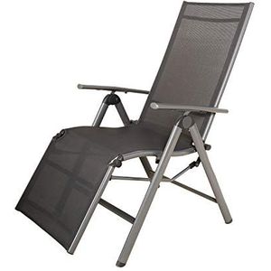 Ambientehome Aluminium relaxstoel Korfu antraciet ca. 73x60x114 cm stoel