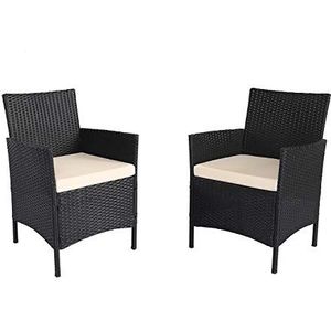 Set van 2 polyrotan witte stoelen