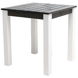 Ambientehome 90470 tuintafel eettafel houten tafel massief hout Stranda 67x67x72,5 cm wit/duif