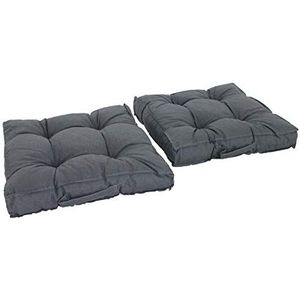 Chicreat Zitkussen, lounge, set van 2, 50 x 50 cm, donkergrijs