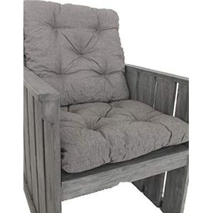 Ambientehome Zitkussen voor fauteuil, set van 2, donkergrijs, 55 x 55 x 10 cm kussens