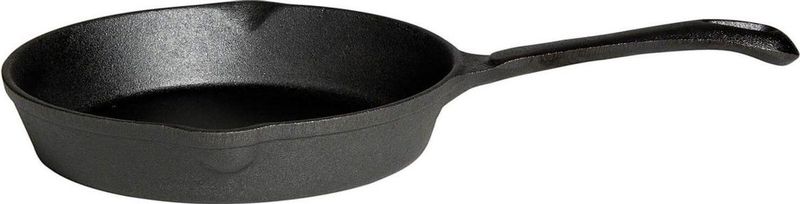 Robuste Gusseisen-Pfanne, schwarz, für alle Herdarten inkl. Induktion, ideal zum Braten und Grillen Ø 25 cm