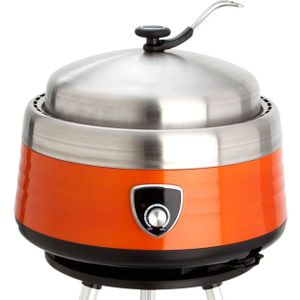 Leichter Aluminiumgrill Ø 38 cm mit Transporttasche: Vulcano - der multifunktionale Holzkohlegrill inkl. 2 Grillaufsätzen + Hitzeschutzlifter