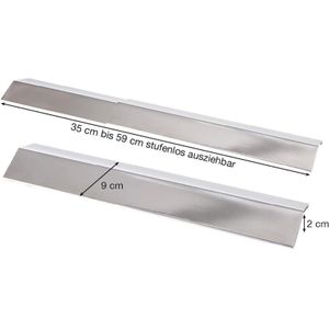 Universal-Flammschutzblech Edelstahl 35-60 cm ausziehbar