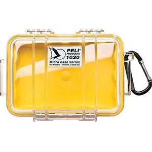 PELI 1020 micro-beschermhoes voor gevoelige kleine apparaten, IP67, capaciteit 0,5 l, gemaakt in de VS, licht/geel gecoat