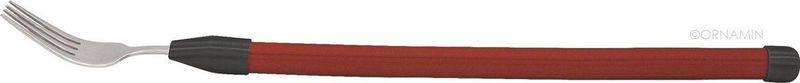 Able2 Ornamin - Flexibel Bestek - Vork - Rood - Roestvrij Staal - Siliconen Handvat