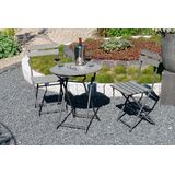 Garden Pleasure Sitzgruppe Lugo, grau Kunststoff, Metall, 3-teilig