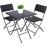 Garden Pleasure Balkon-Set Ventana 3-teilig schwarz