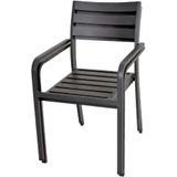 Tischgruppe treviso 5 tlg., anthrazit / 1x Tisch 305253 / 4x Stapelstuhl 305254 305253-4