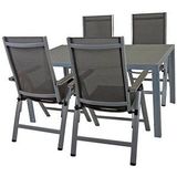 5tlg. Alu Tischgruppe Garten Sitzgruppe Lounge Set Gartenmöbel Sitzgarnitur